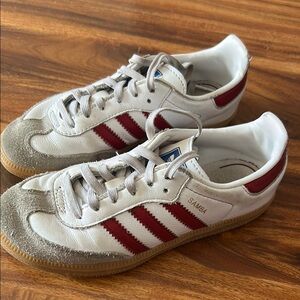 Adidas Samba White and Red Sneakers